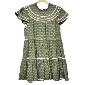 NWT Entro Green/Pink/White Dress Sz L Boho,Cottage,Whimsy